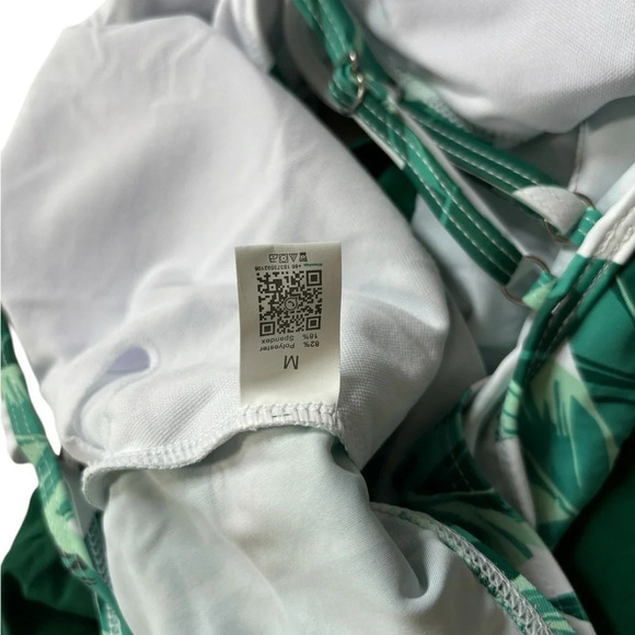 New Green Floral Ruffle Bikini Size Medium - Picture 5 of 9